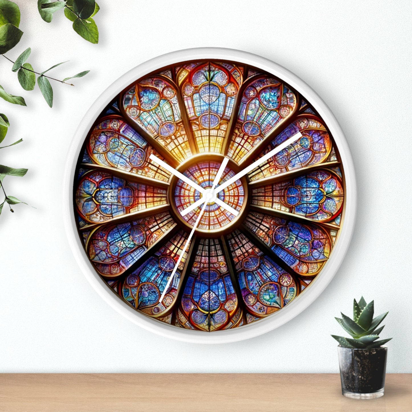 Stained Glass Wall Clock