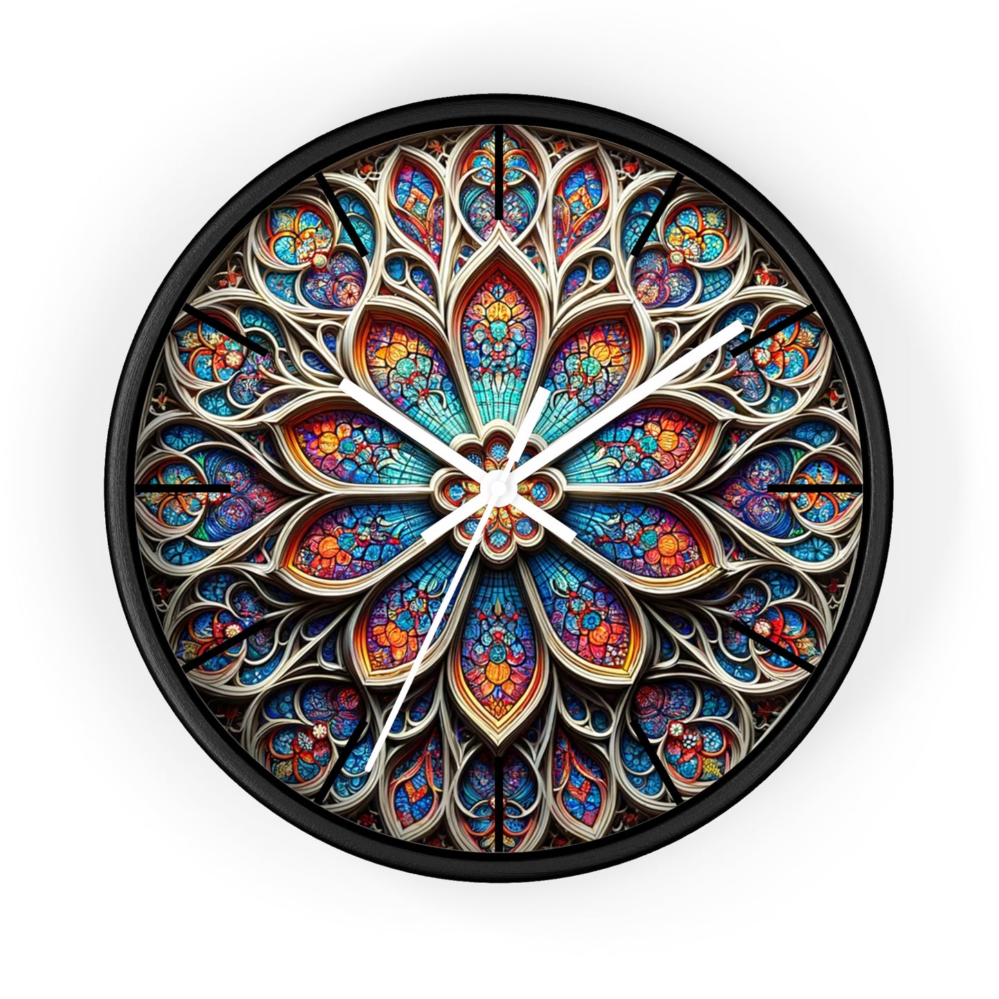 Vibrant Stained Glass-Inspired Wall Clock