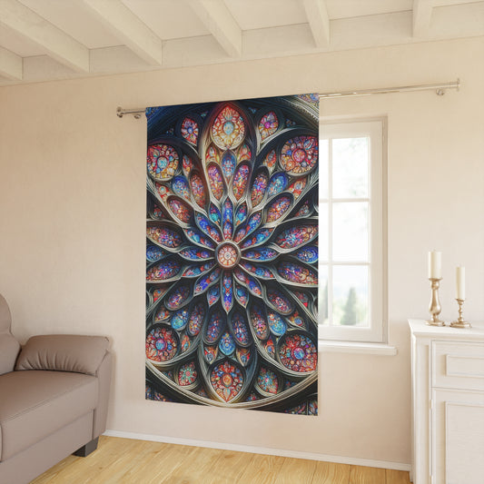 Vibrant Colorful Rose Window Curtian- Blackout