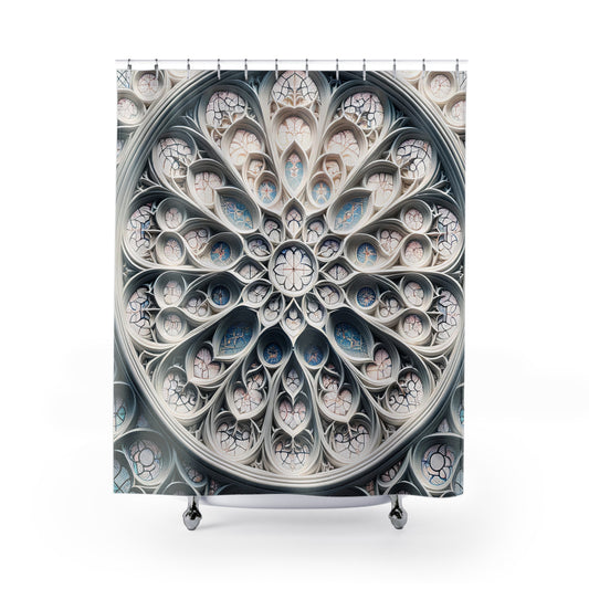 Serene Sanctuary: The Gothic Arch Shower Curtain