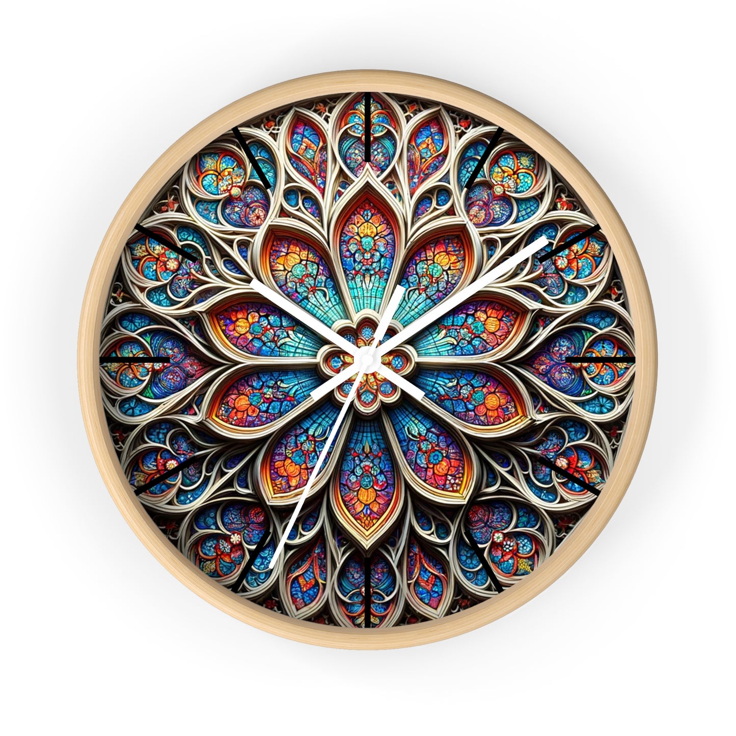 Vibrant Stained Glass-Inspired Wall Clock