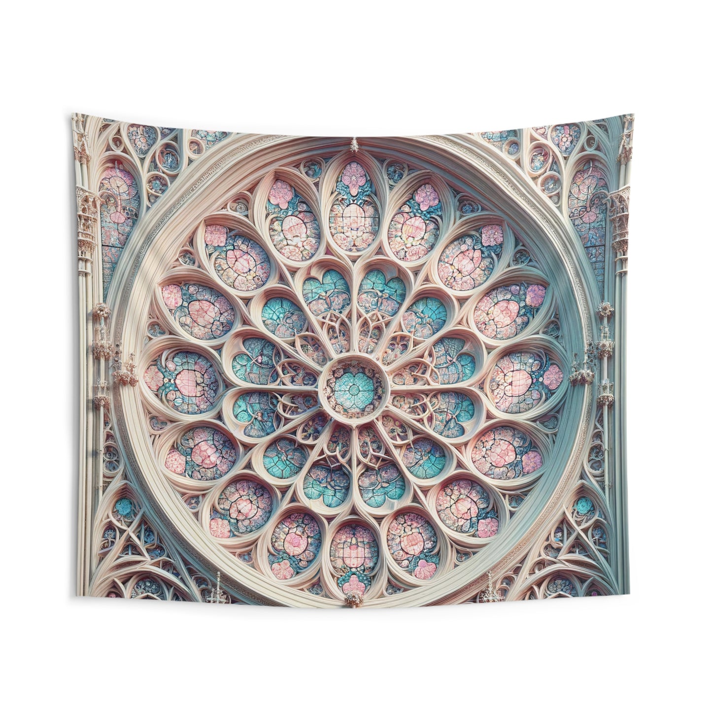 Pastel Perfection: The Rosette Window Tapestry