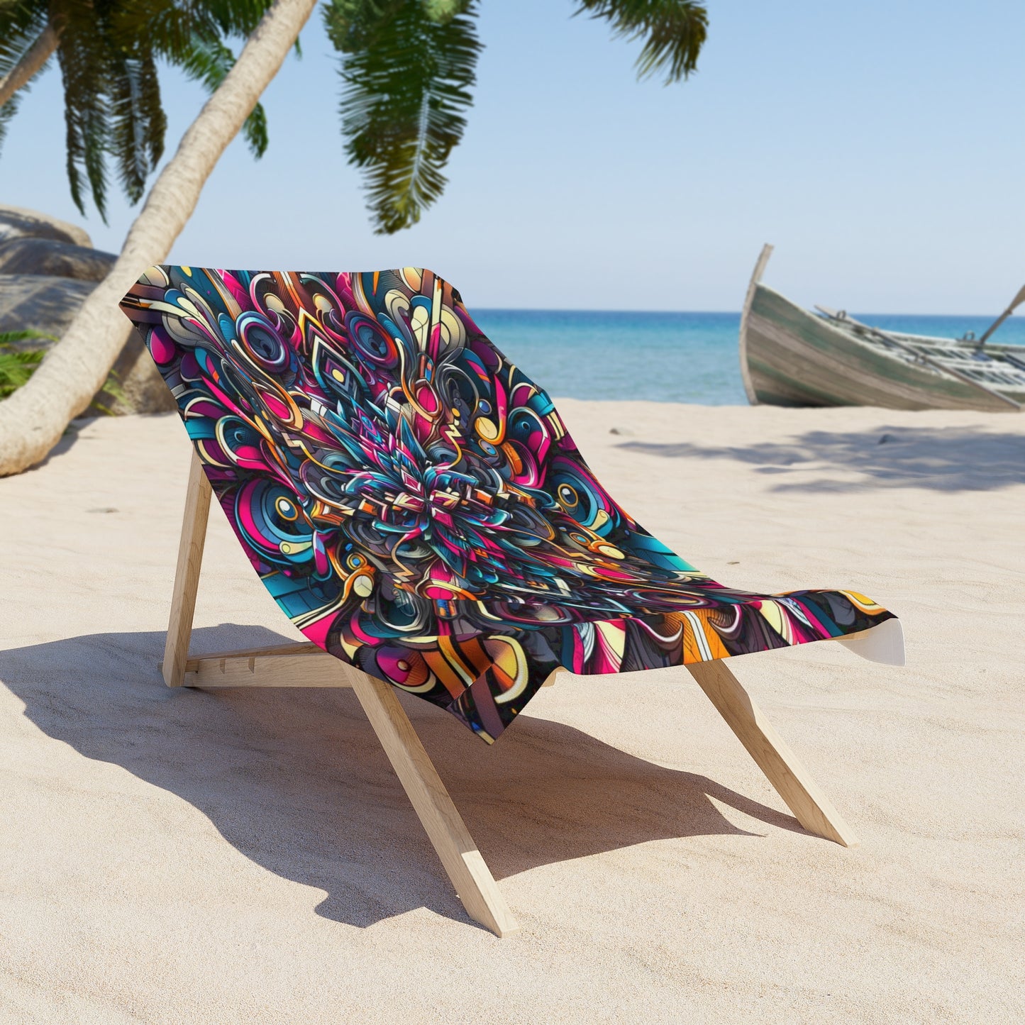 Chromatic Cascade Beach Towel