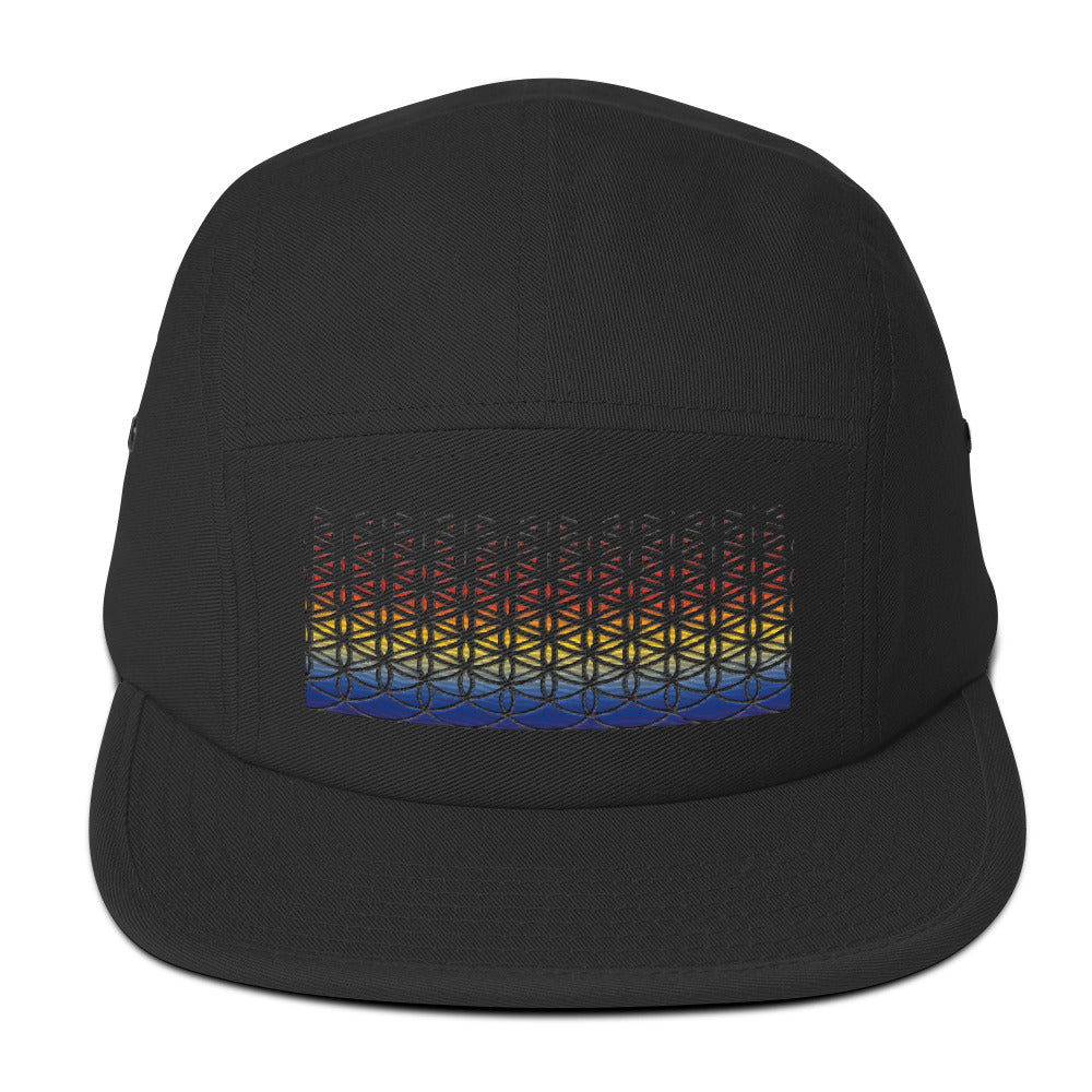 Geometric Sunset Pattern 5-Panel Camper Hat