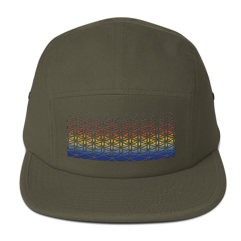 Geometric Sunset Pattern 5-Panel Camper Hat