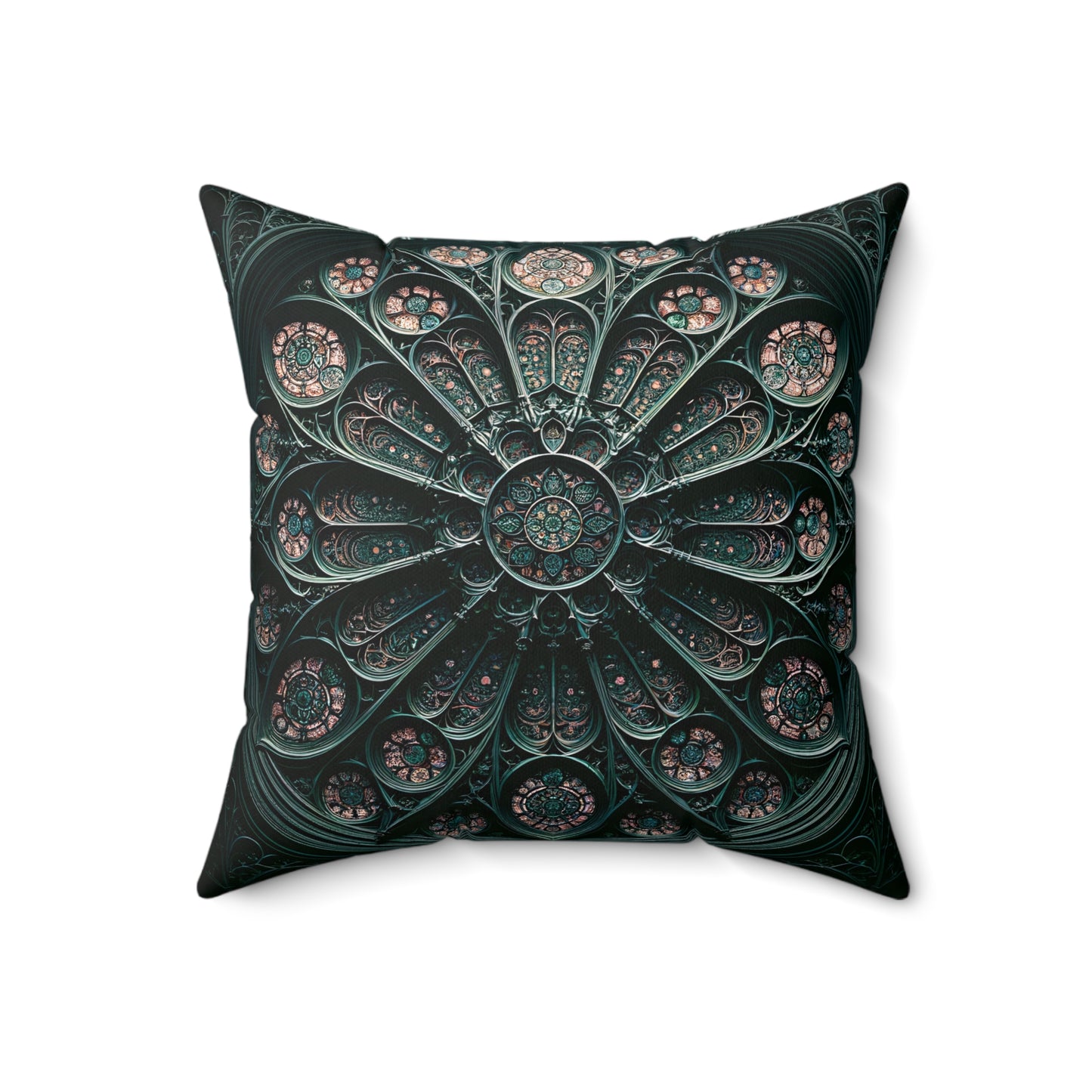 Midnight Mosaic: The Celestial Double-Sided Stained Glass Pillow