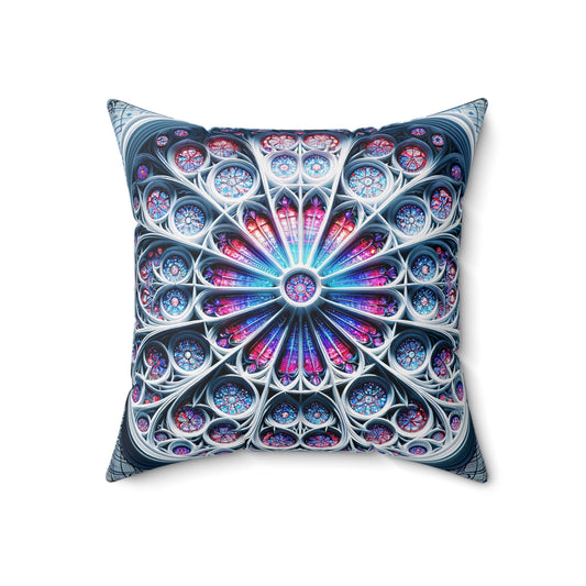 Gothic Grace: The Illuminated Stained Glass Window Pillow