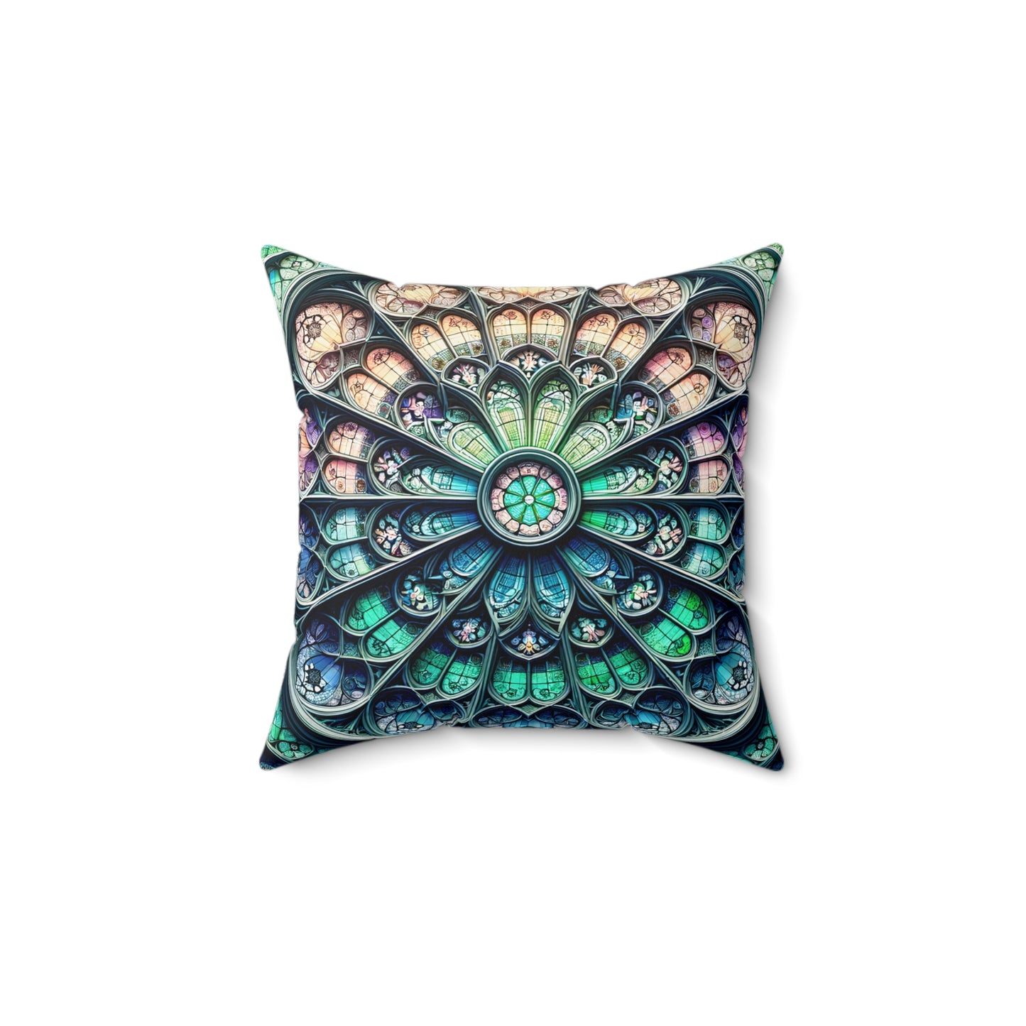 Spectral Splendor: The Double-Sided Stained Glass Print Pillow