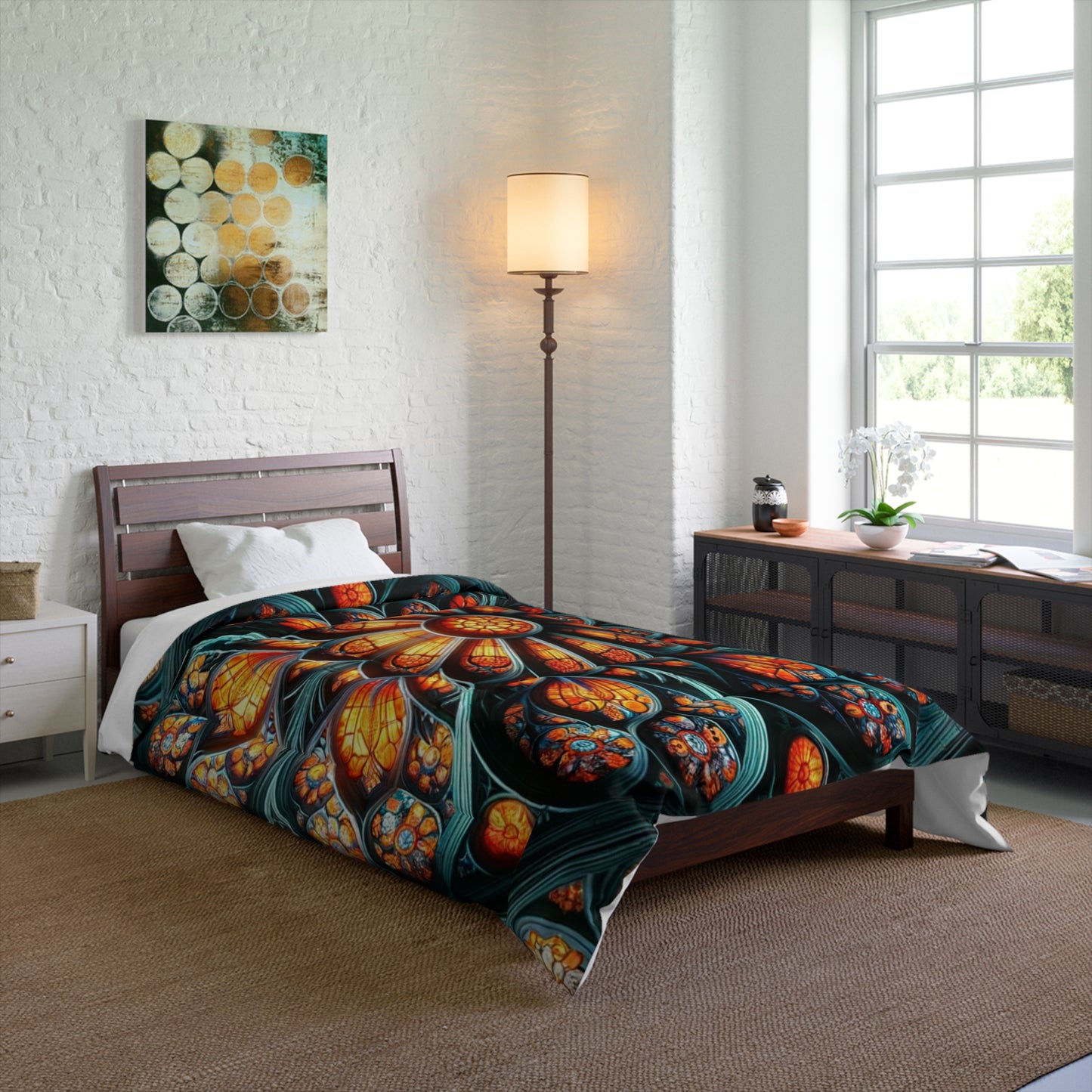 Dream in Vivid Colors: Stained Glass Comforter