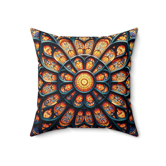 Radiant Reverie: The Luminous Double-Sided Stained Glass Pillow