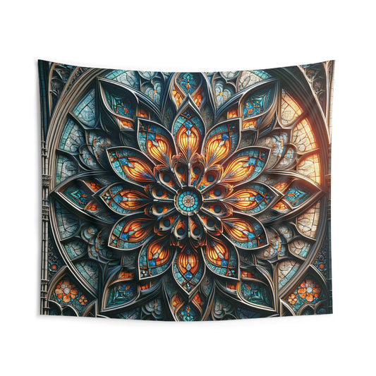 Radiant Mandala: The Sunlit Stained Glass Tapestry