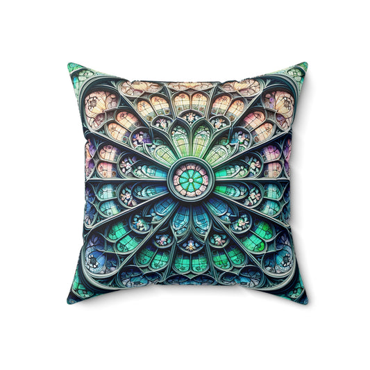 Spectral Splendor: The Double-Sided Stained Glass Print Pillow