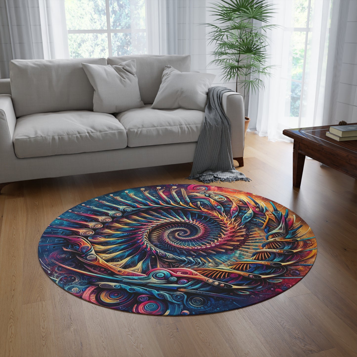 Vortex of Artistry: 5' Round Rug