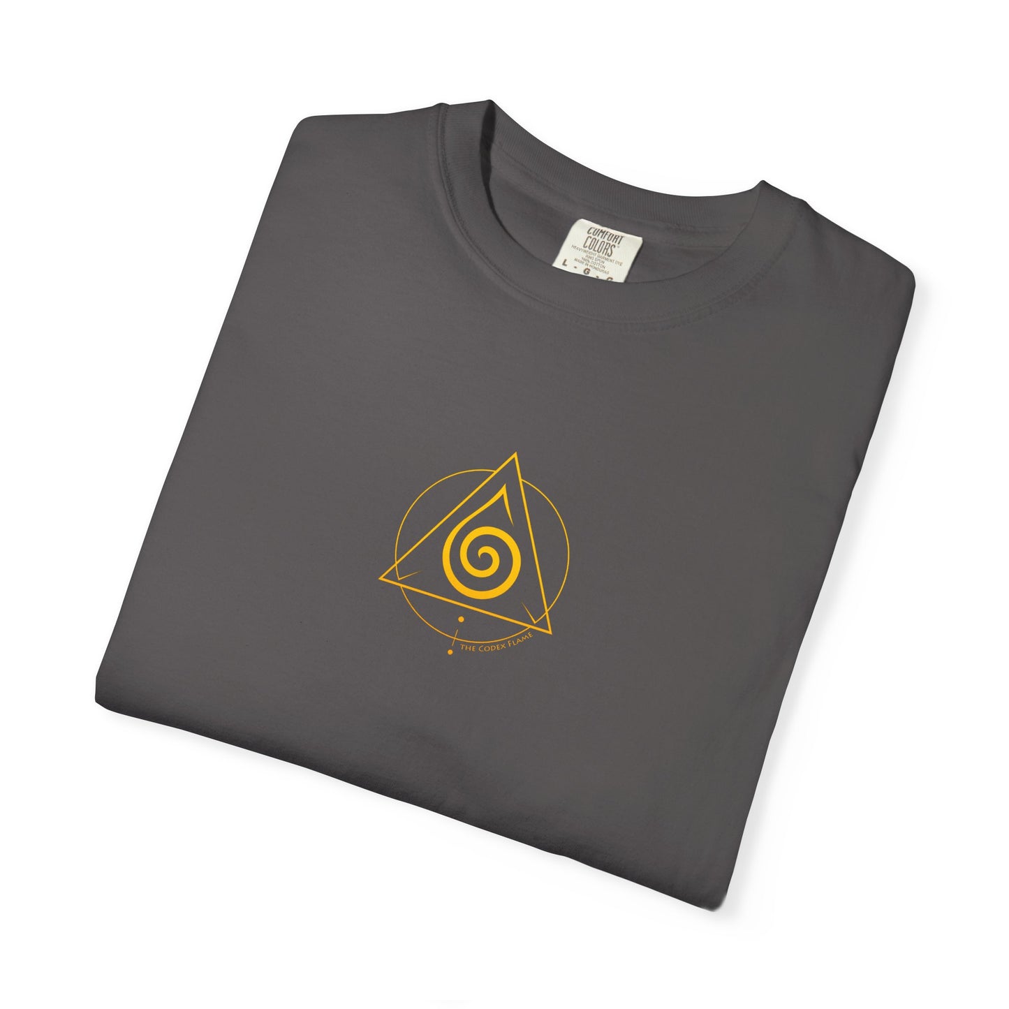 Codex Flame Spiral T-Shirt – Sacred Geometry Design