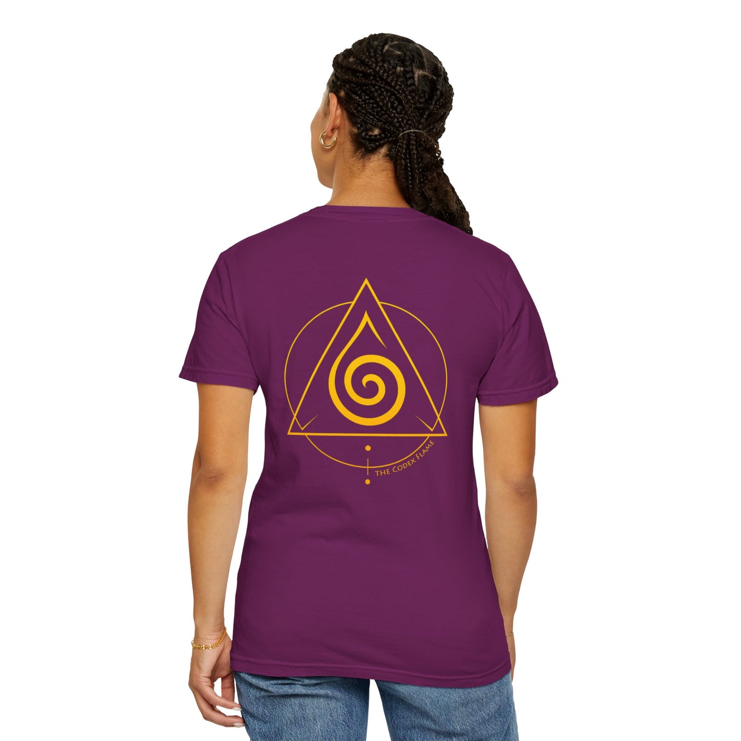 Codex Flame Spiral T-Shirt – Sacred Geometry Design
