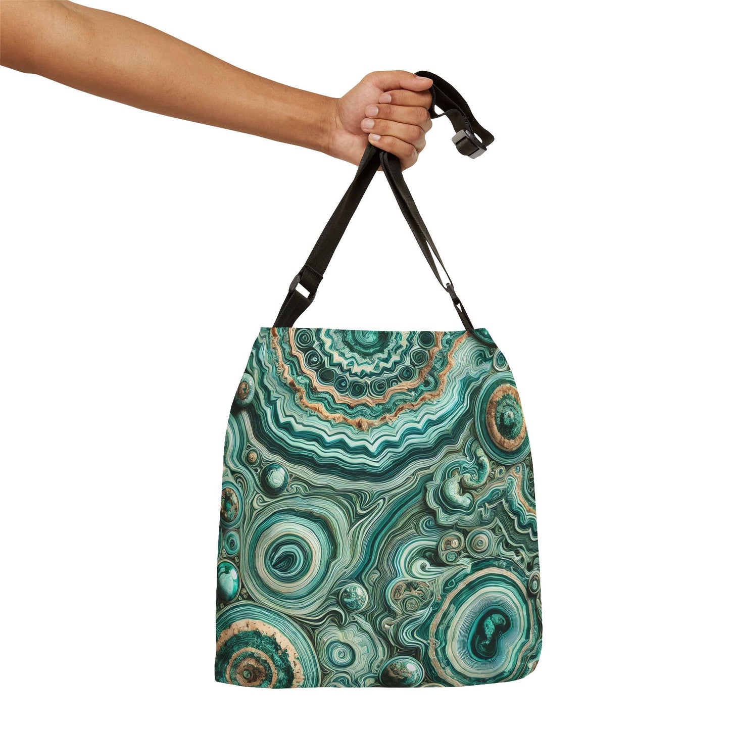 Tote Bag with Malachite and Chrysocolla Rocks Design