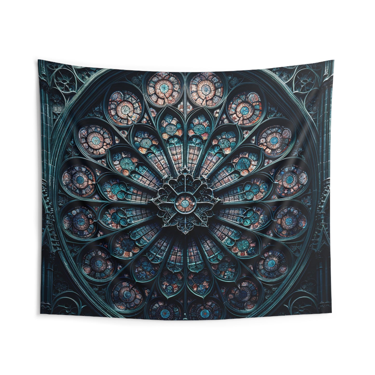 Luminous Rosette: The Stained Glass Floral Tapestry