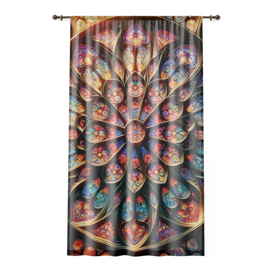 Sheer Colorul Stained Glass Window Curtain