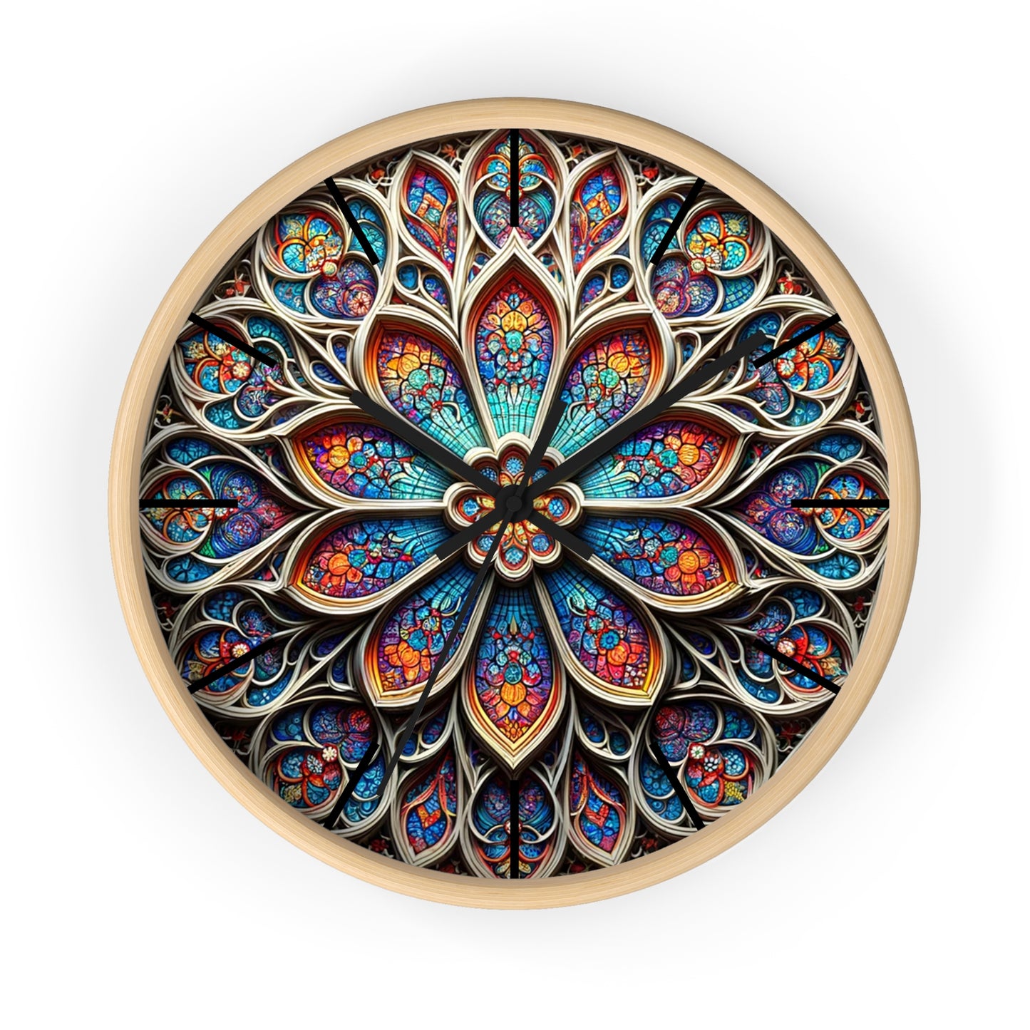 Vibrant Stained Glass-Inspired Wall Clock