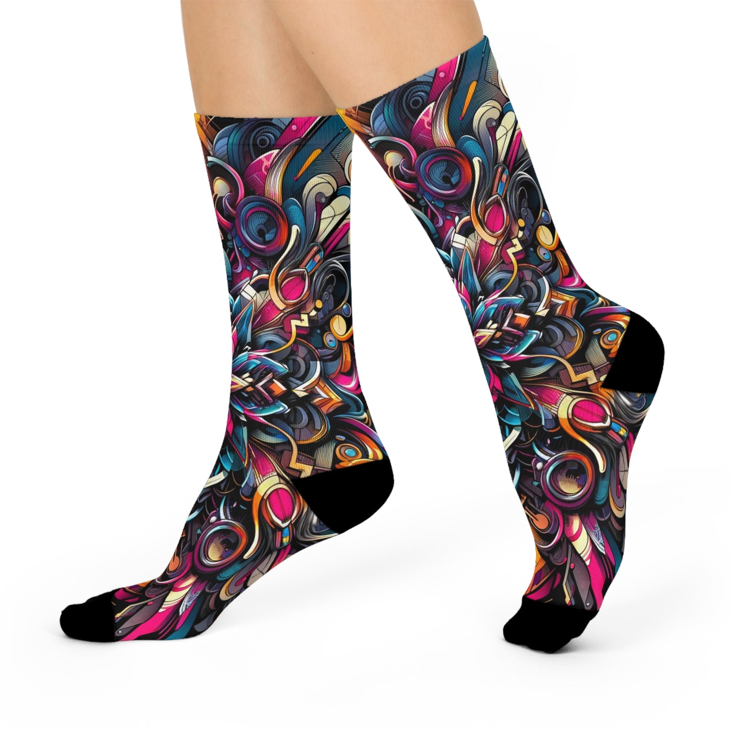 Spectrum Splendor: Abstract Artwork Socks