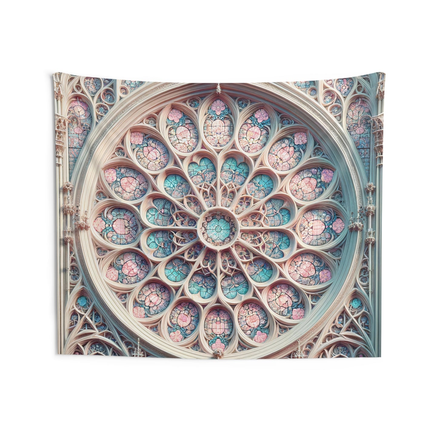 Pastel Perfection: The Rosette Window Tapestry