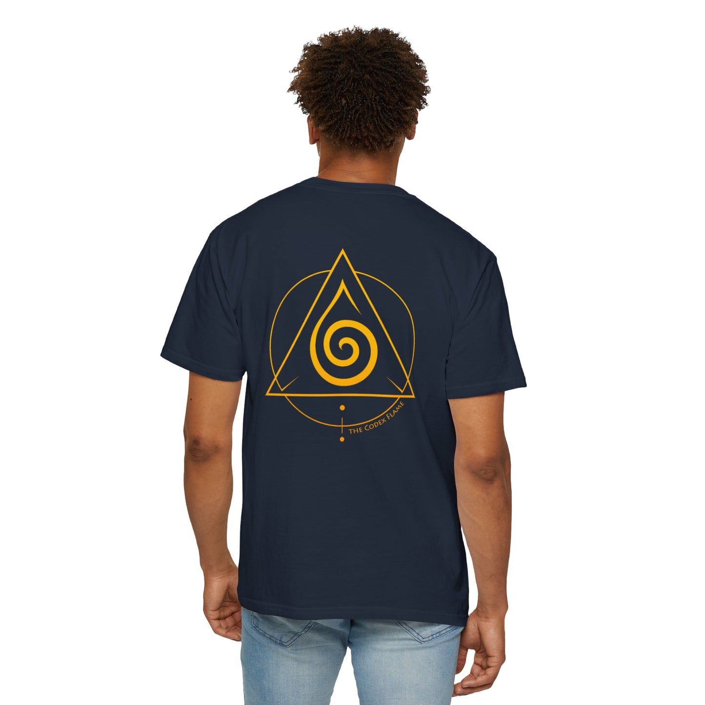 Codex Flame Spiral T-Shirt – Sacred Geometry Design