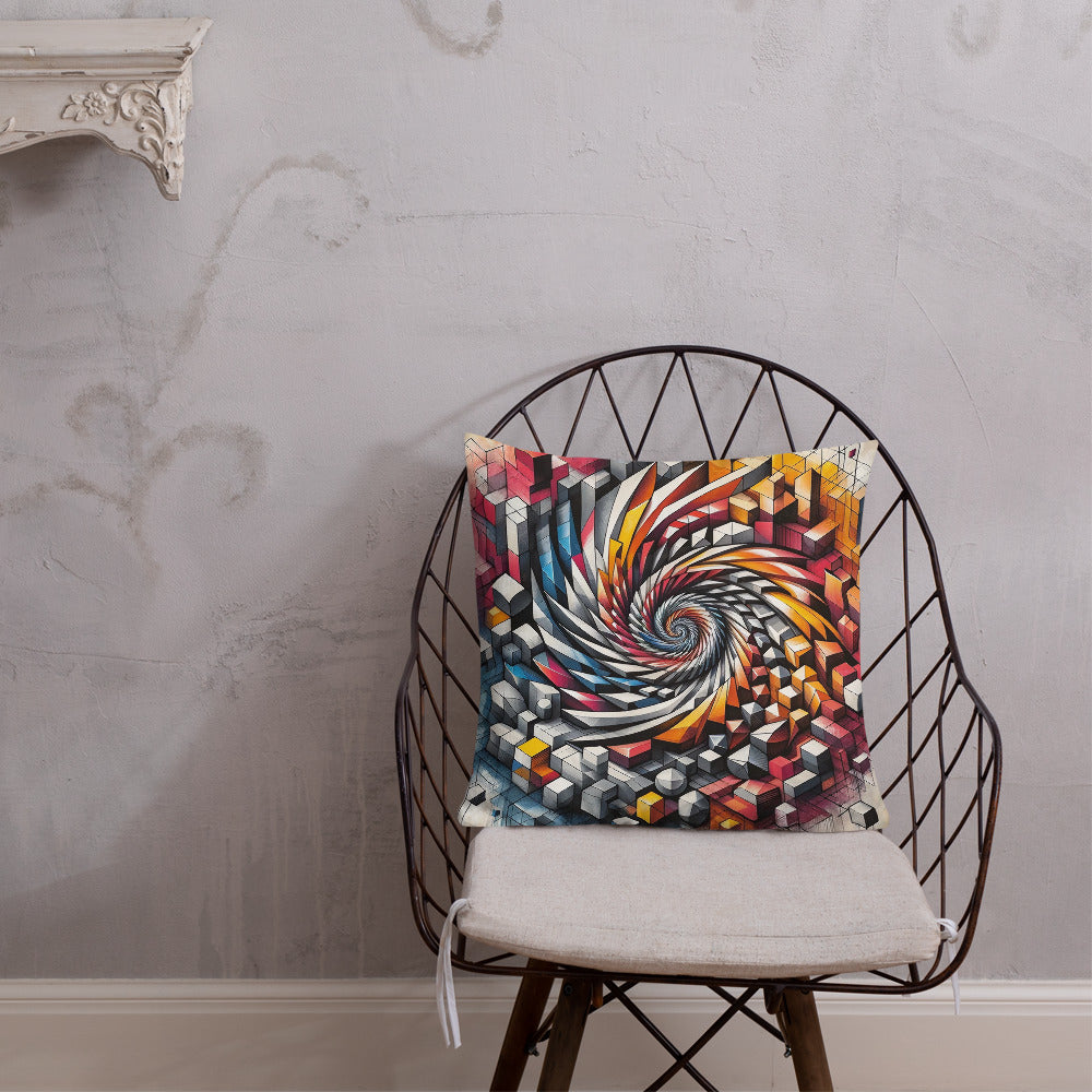 Whirl of Comfort: Abstract Art Cushion