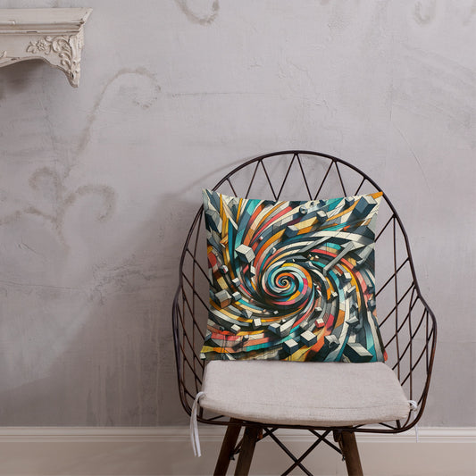 Whirl of Comfort: Abstract Art Cushion